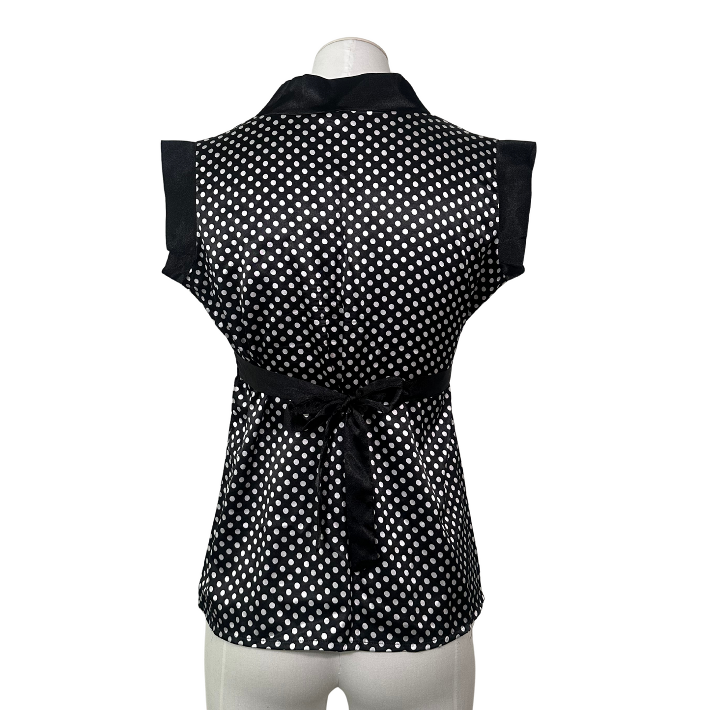 Polka Dot Silky Tie Top