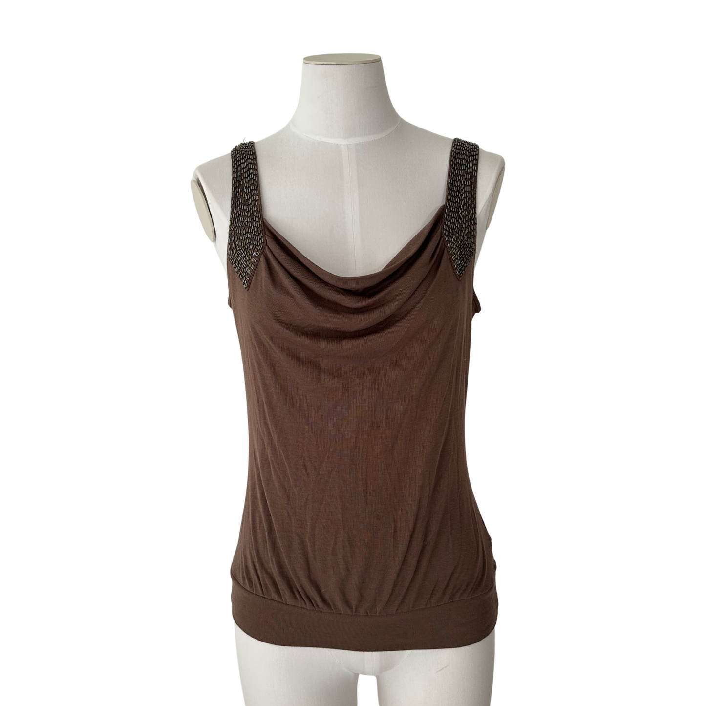 Beaded Detail Draped Tank