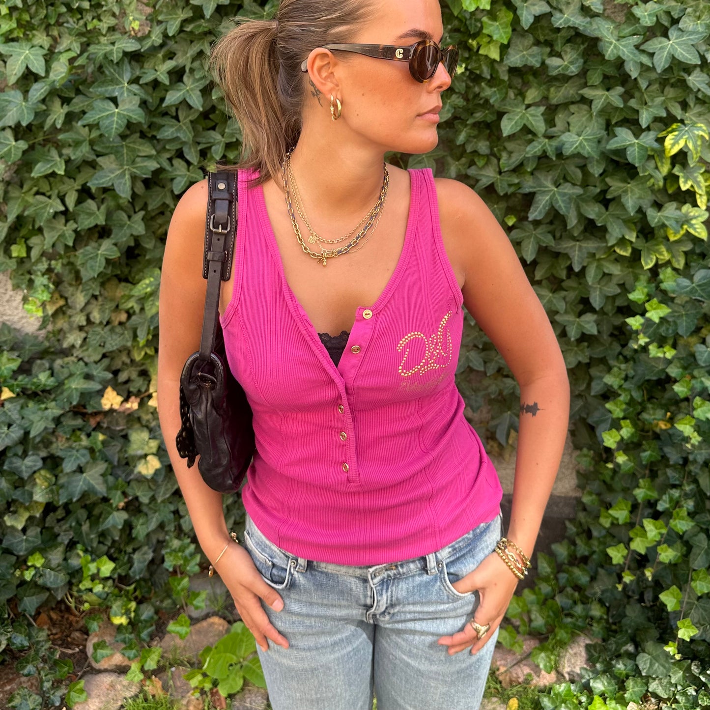 Pink Ribbed Tank - Dolce & Gabanna