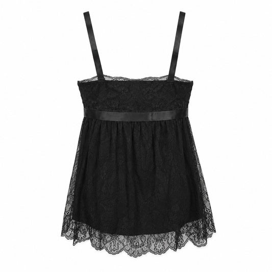 Lace Ribbon Detail Top