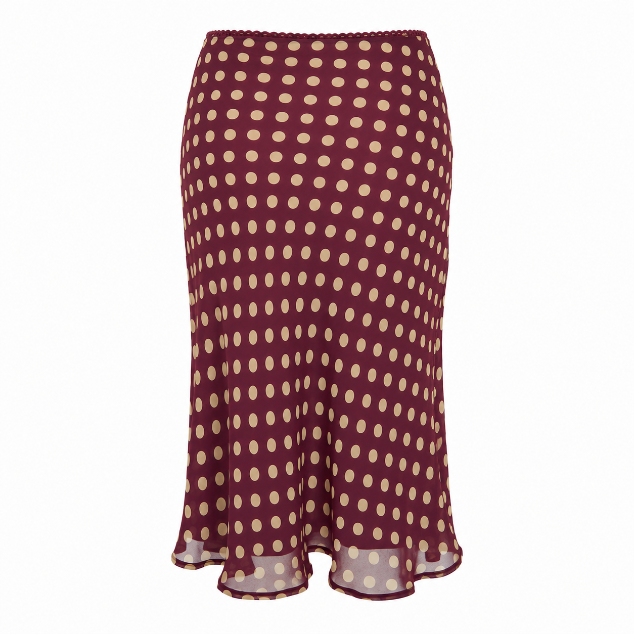 Purple Polka Dot Midi Skirt