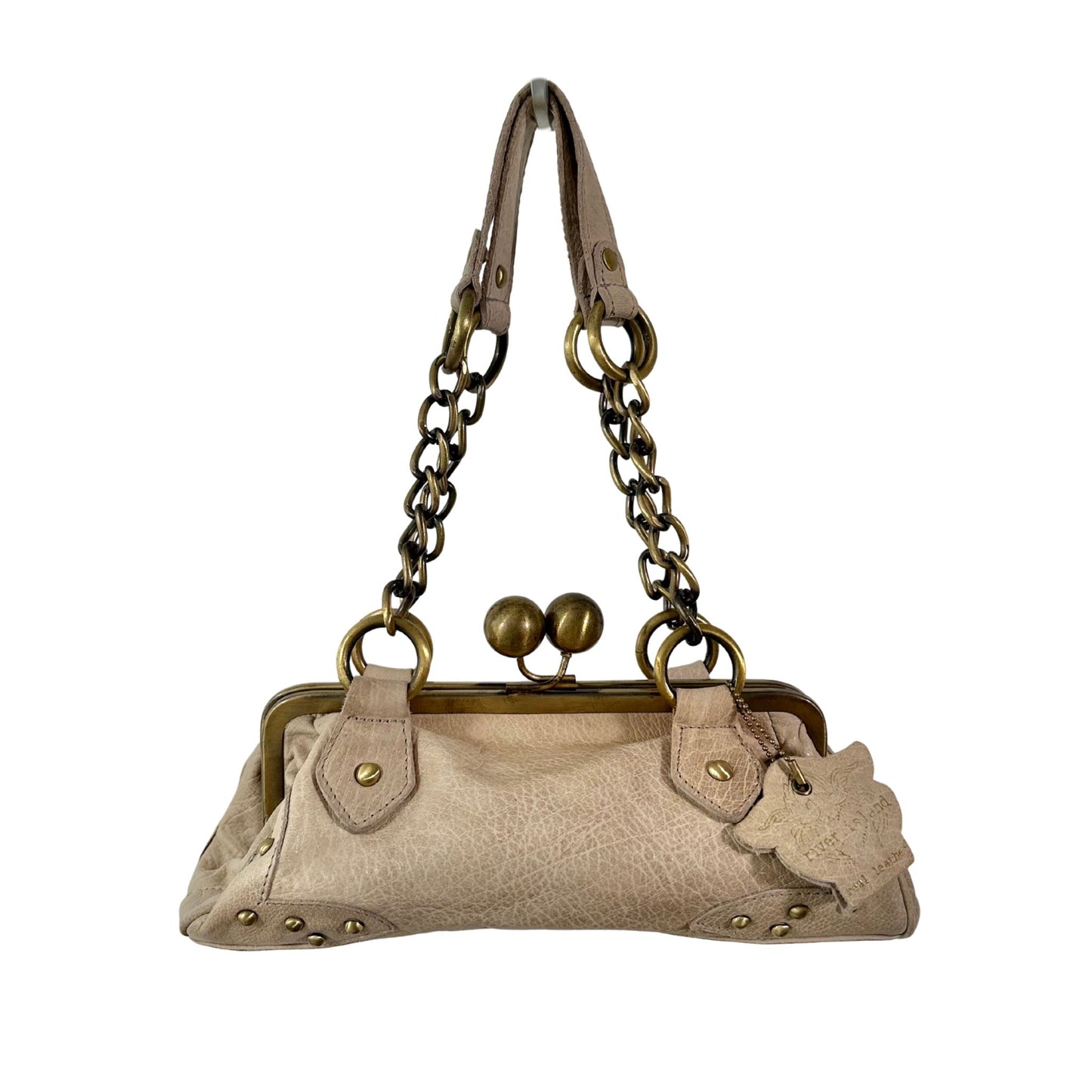Leather Clasp Shoulder Bag
