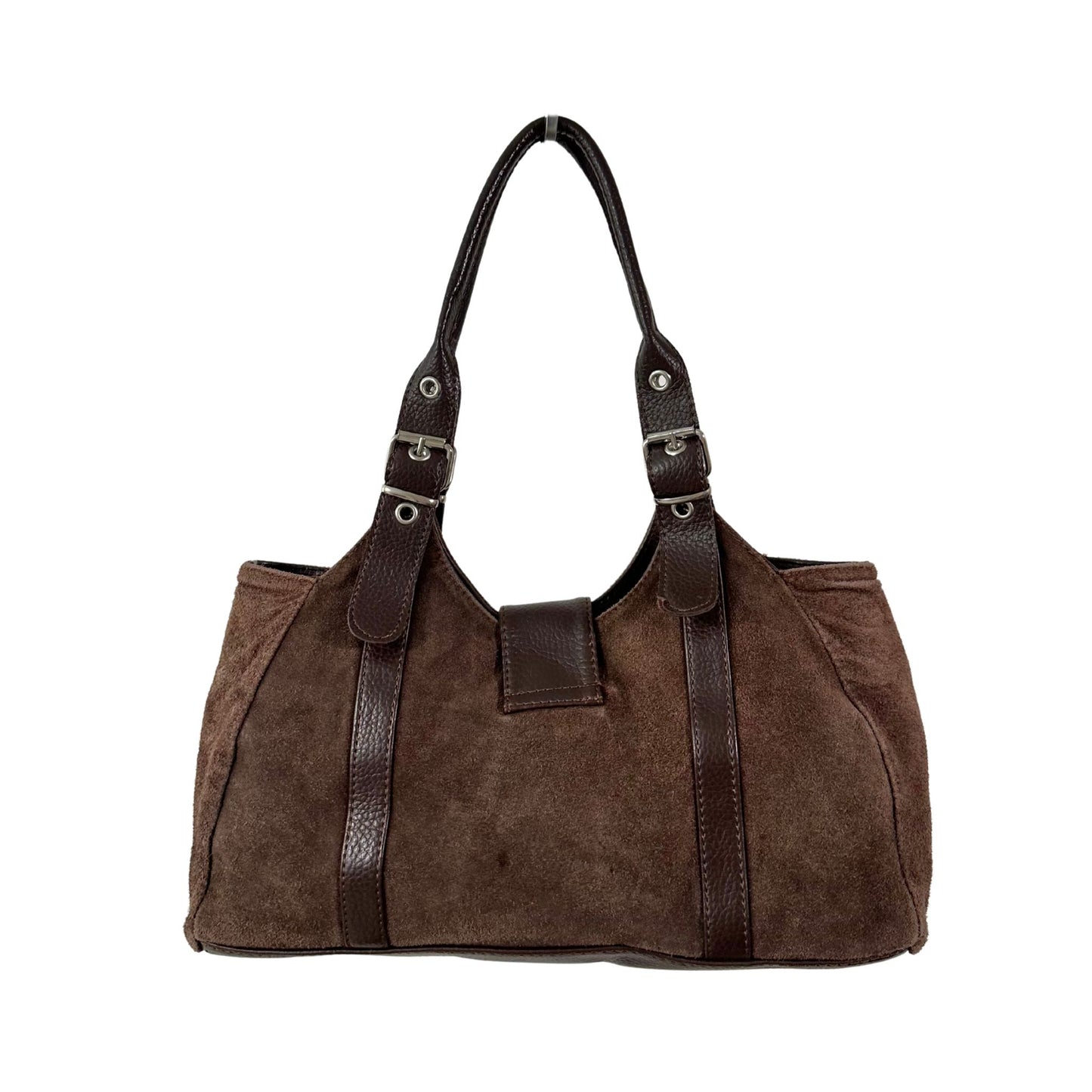 Suede Chocolate Buckle Shoulder Bag
