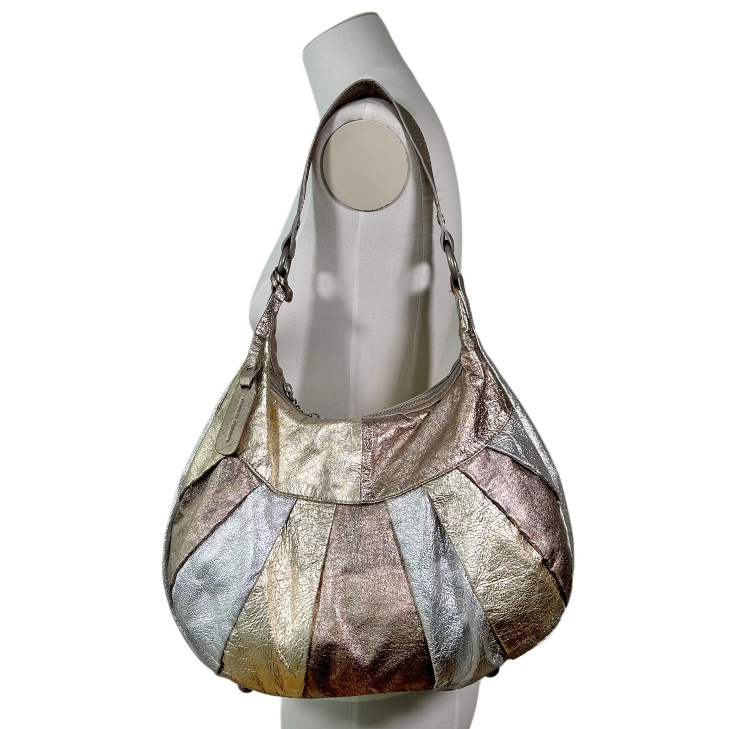Metallic Leather Hobo Bag