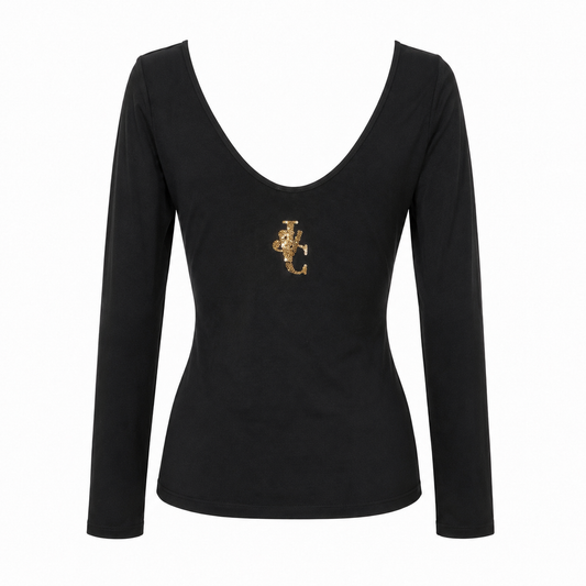 Versace Sequin Scoop Top