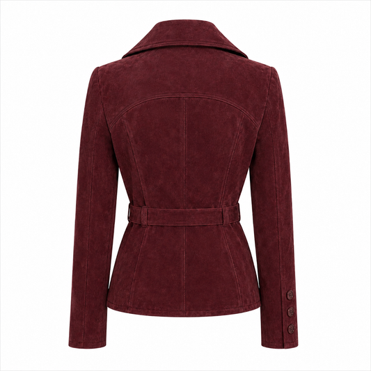 Burgundy Suede Buckle Jacket