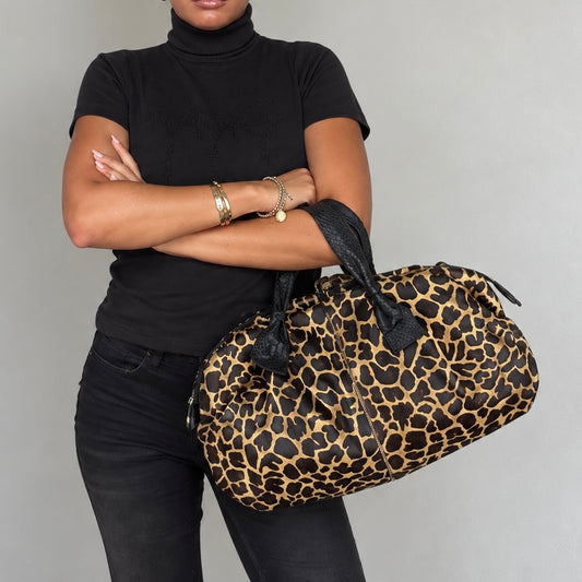 GIUDIT Vintage Giraffe Print Leather Bag – Made in Italy