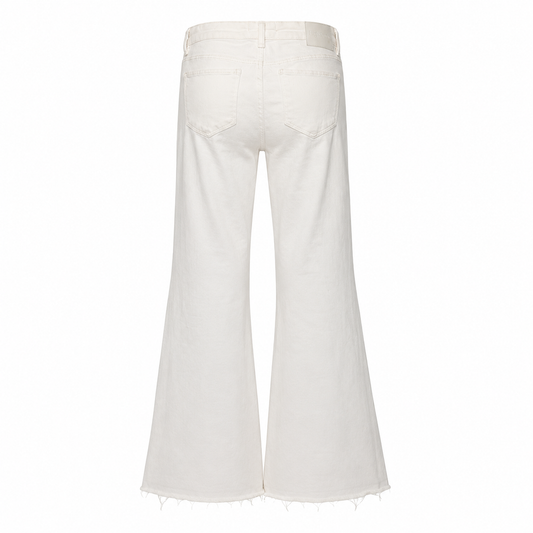 White Flare Lace Up Jeans
