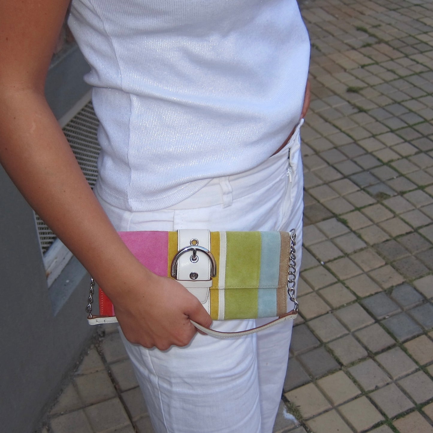 Coach Multicolor Suede Pochette