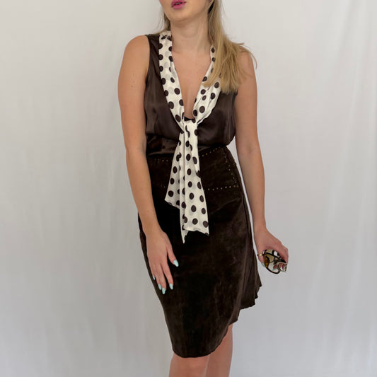 Silk Scarf Detail Top