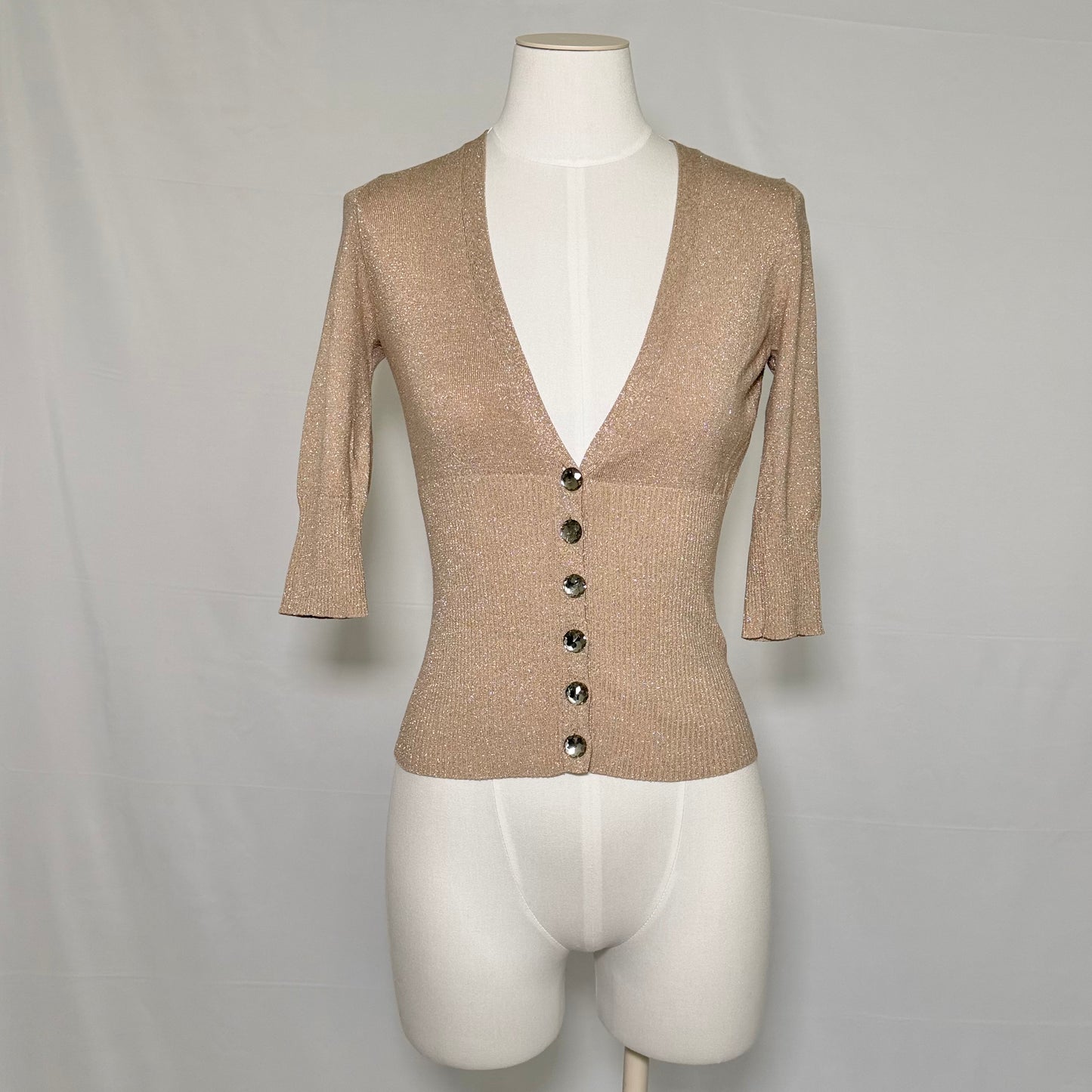 Glitter Crystal Button Top