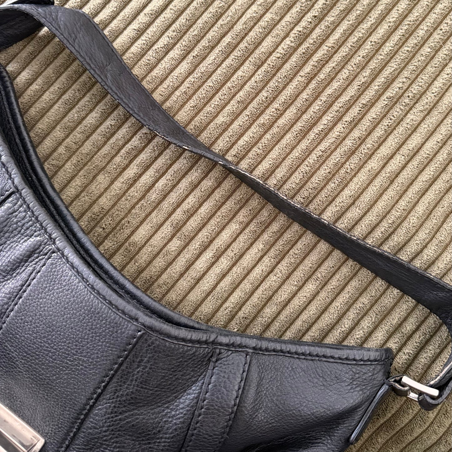 Calvin Klein Black Leather Hobo Shoulder Bag