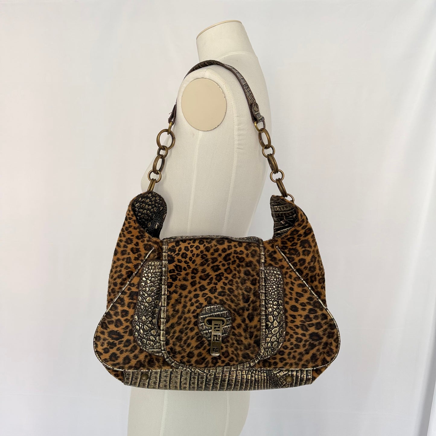 Leopard Gold Shoulder Bag