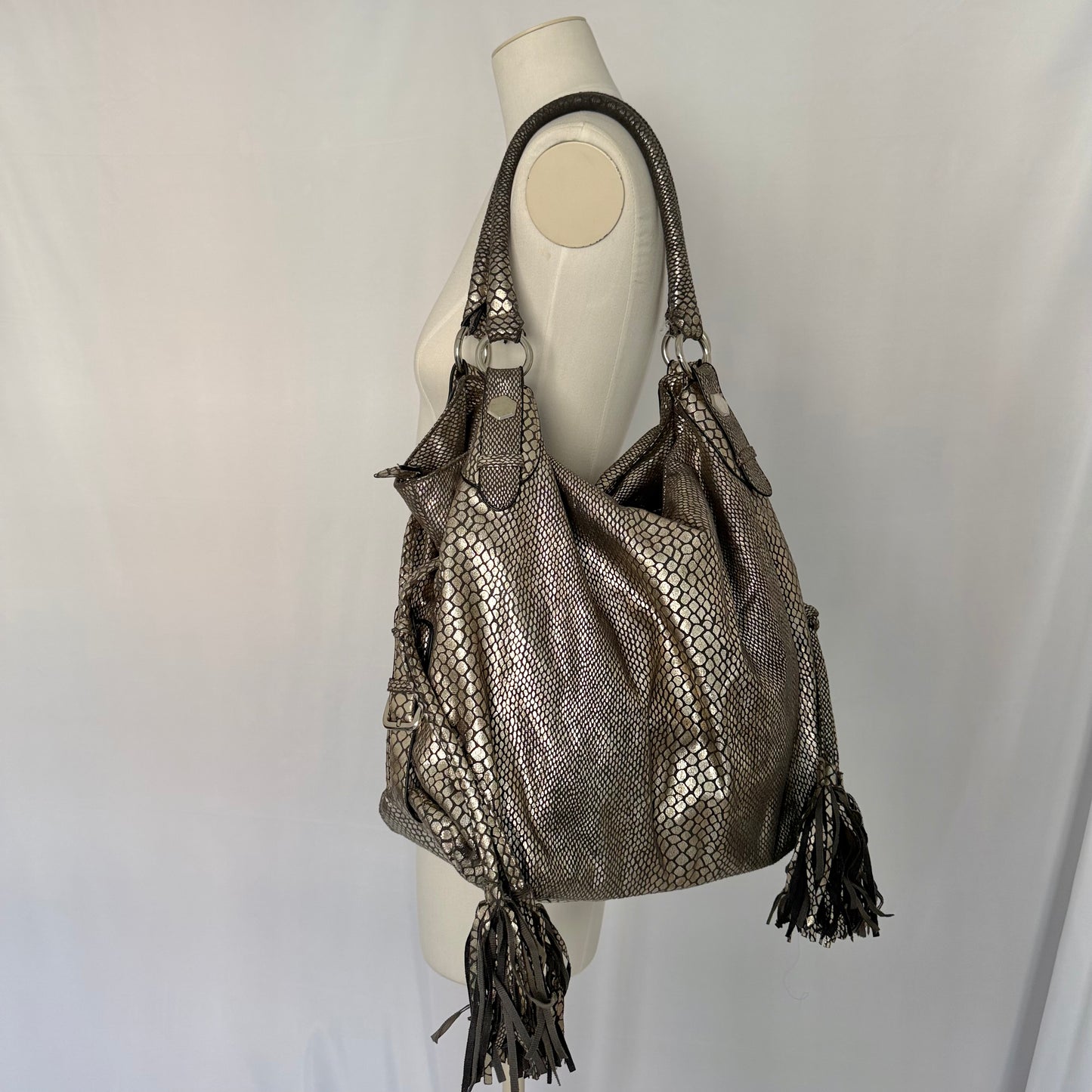 Metallic Snake Maxi Hobo