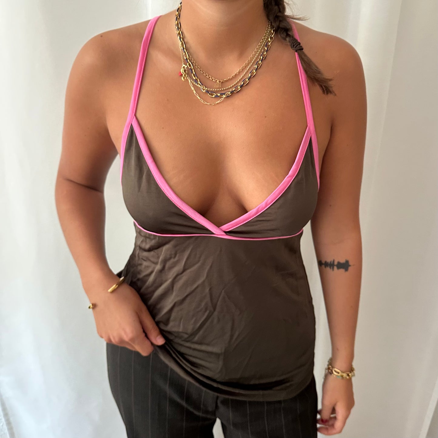 Brown/Pink Halter Top - Filippa K