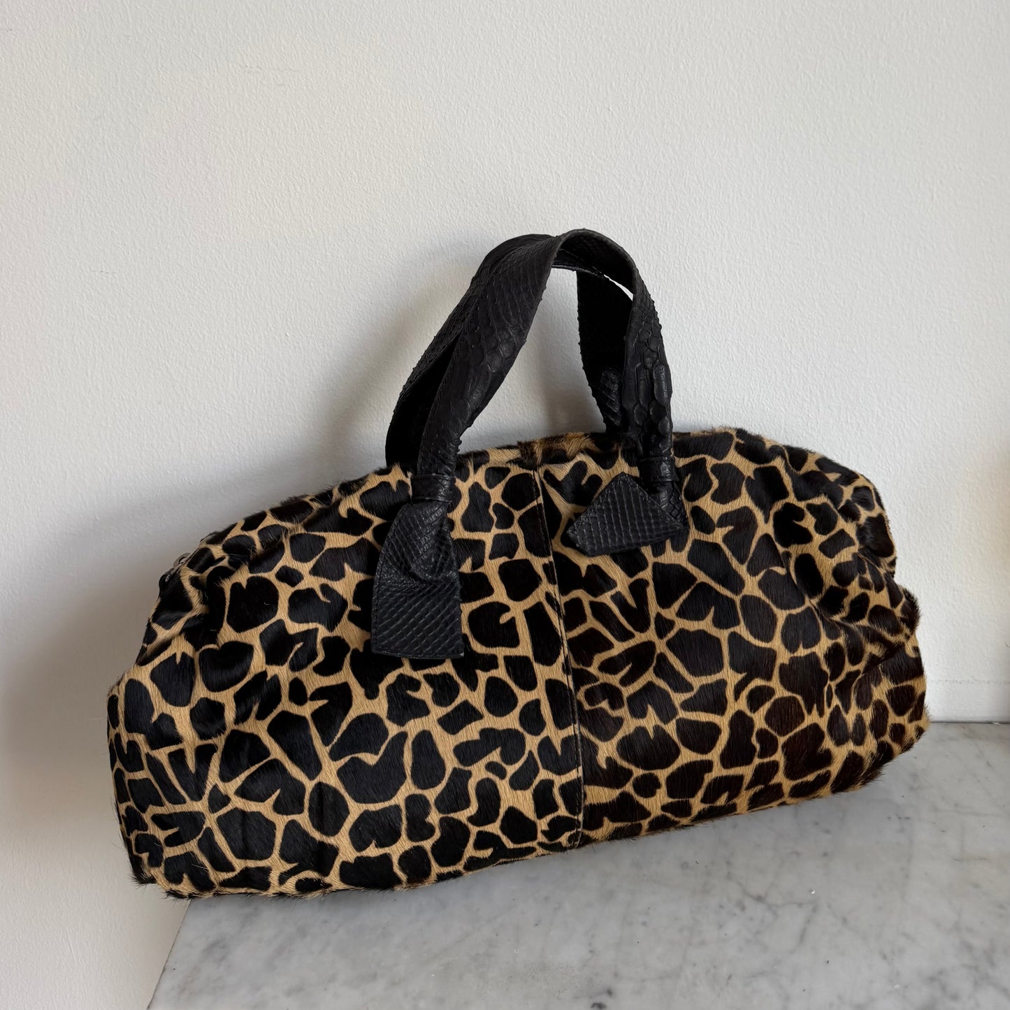 GIUDIT Vintage Giraffe Print Leather Bag – Made in Italy