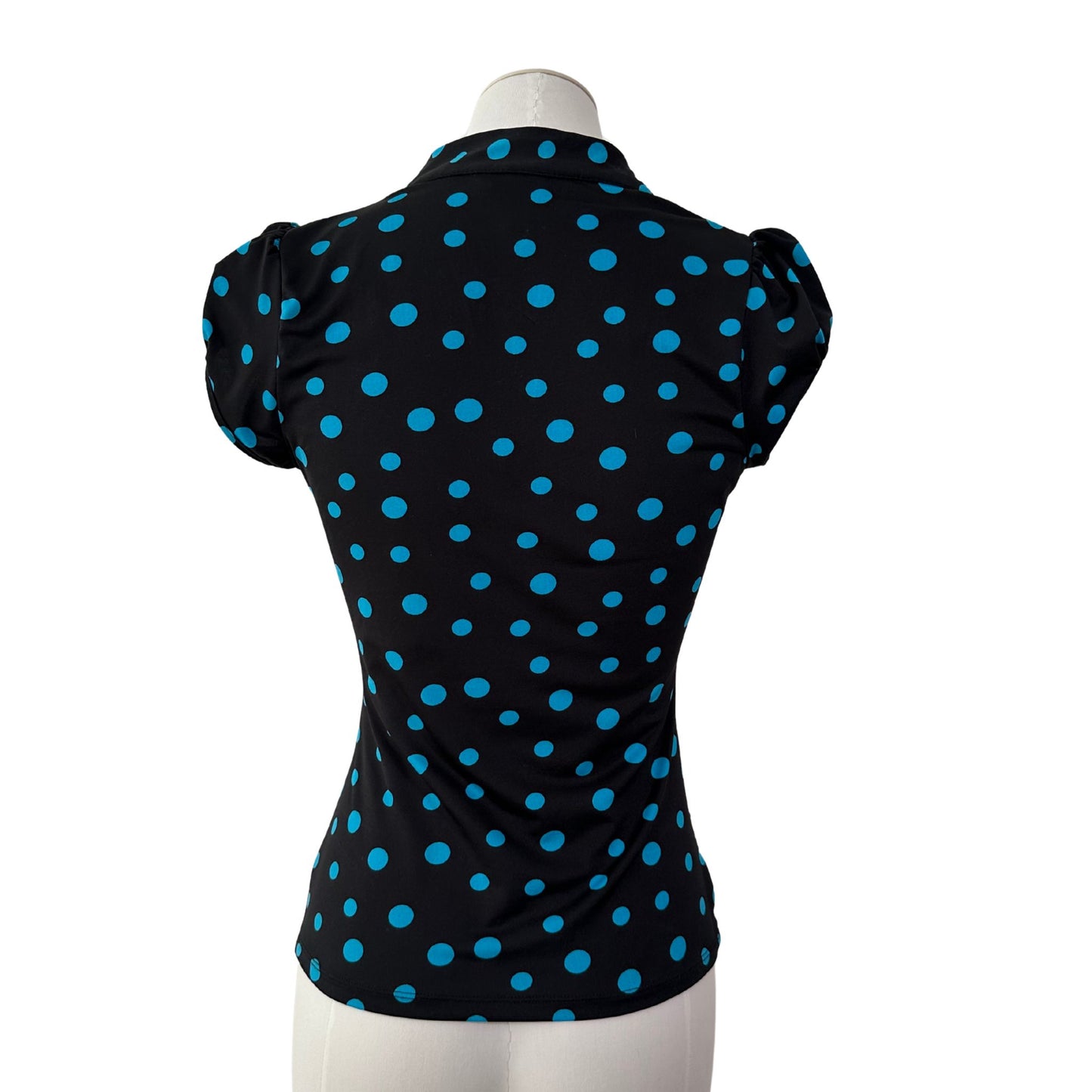 Black/Blue Polka Dot Blouse