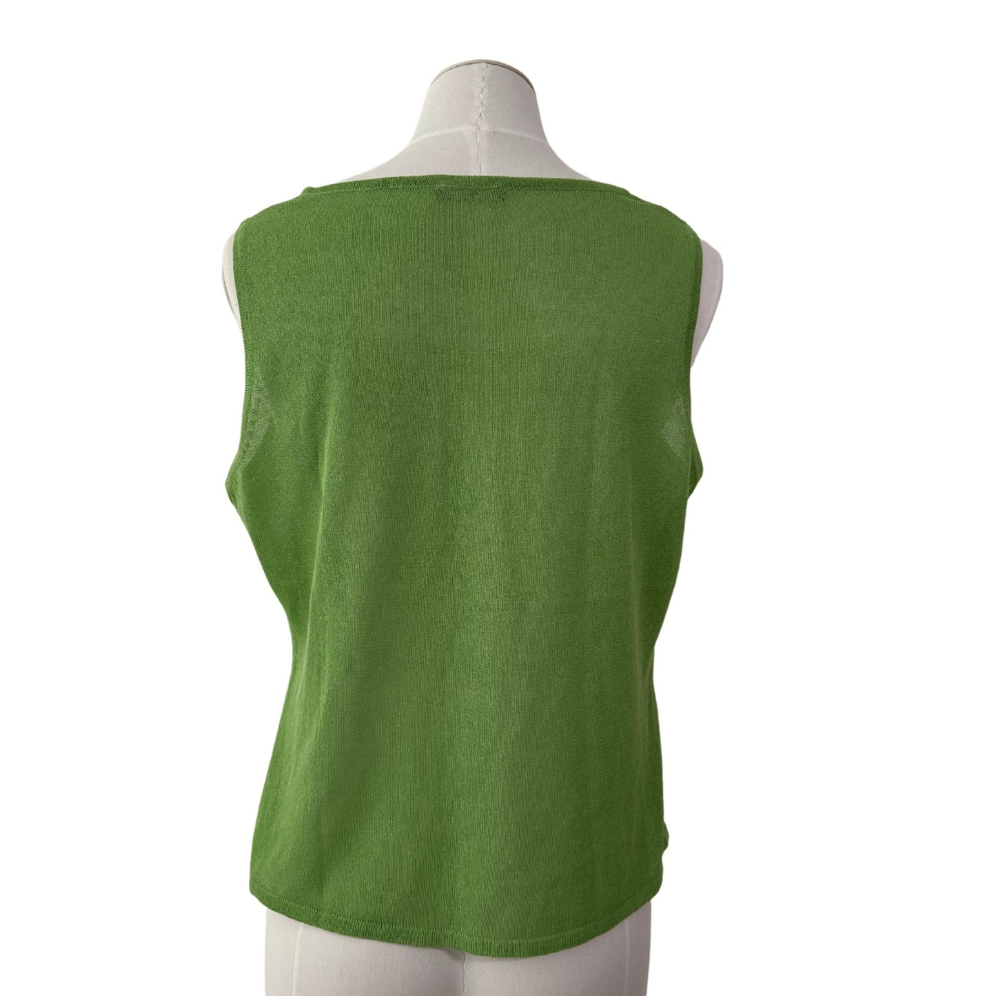 Green Flower Knit Top