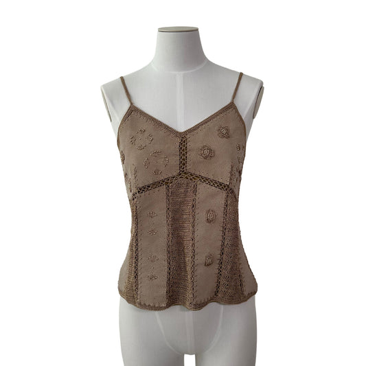 Suede/Crochet Beaded Tank Top
