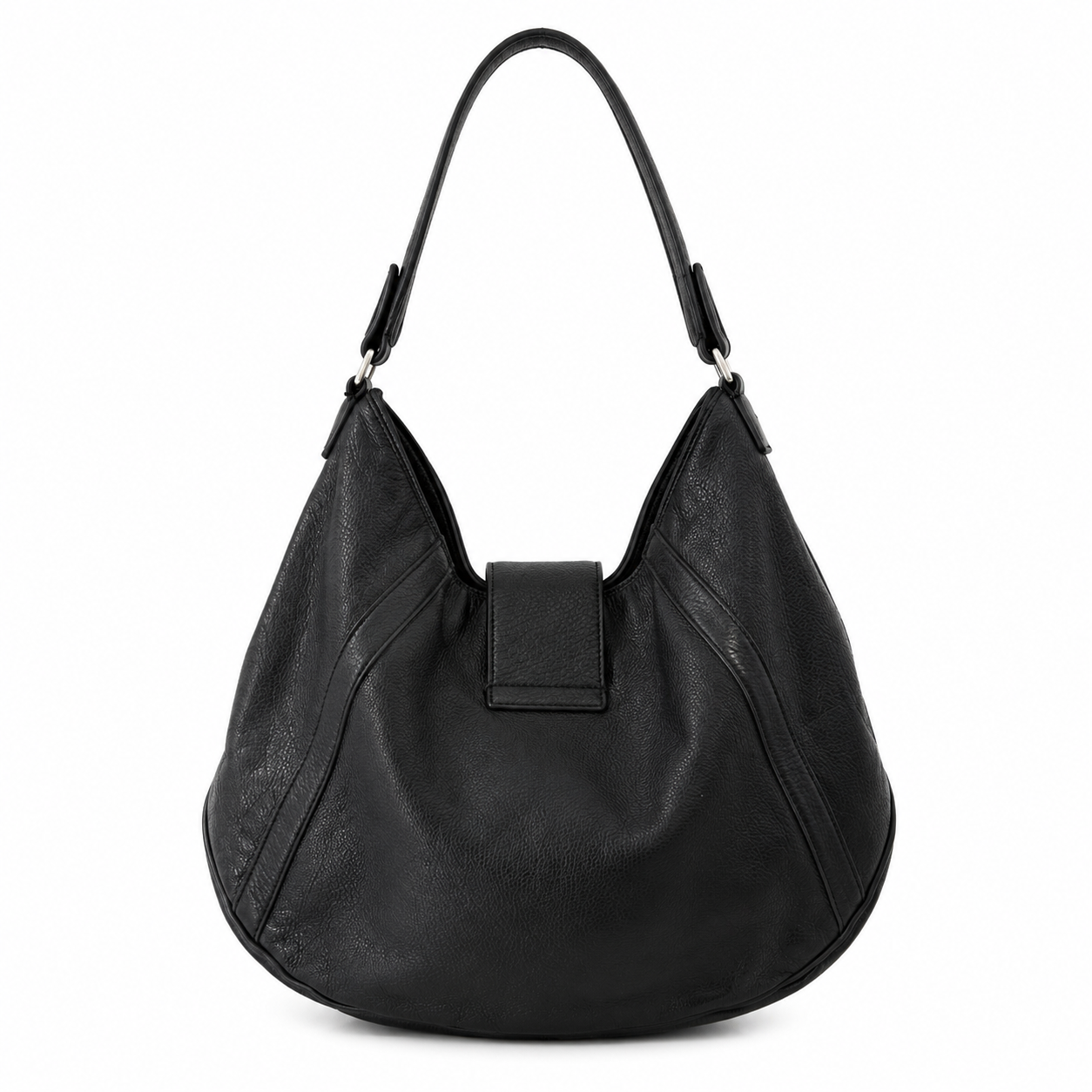 Calvin Klein Black Leather Hobo Shoulder Bag