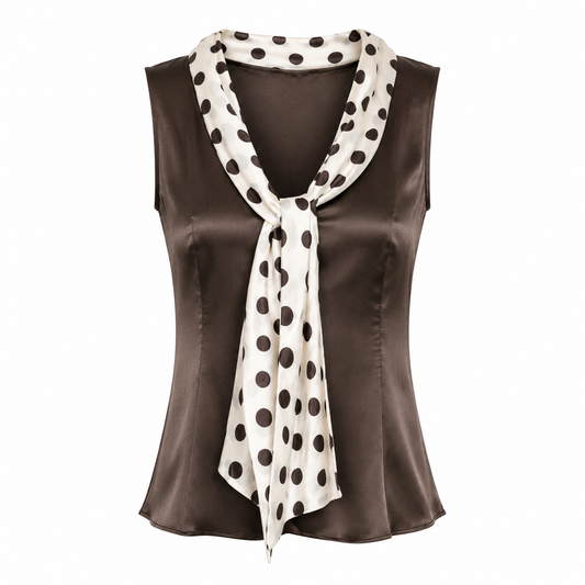 Silk Scarf Detail Top