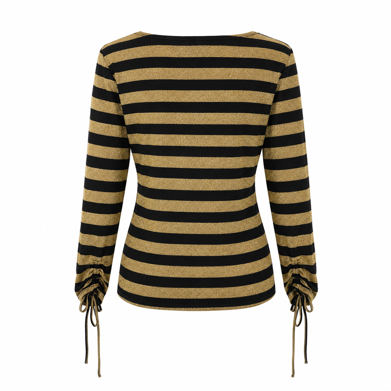 Interphore Gold Lurex Stripe V-Neck Top