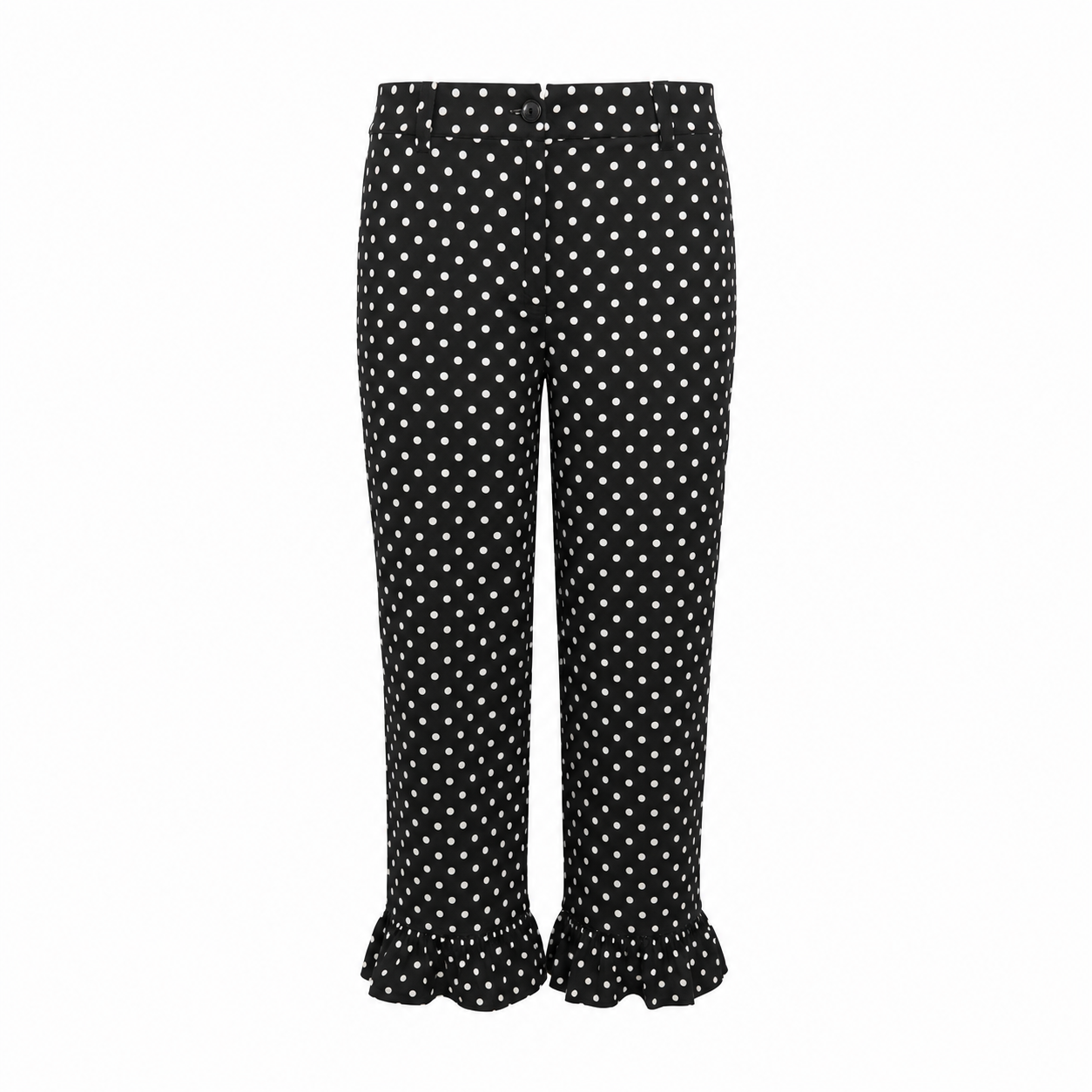 Polka Dot Ruffle Capri Pants