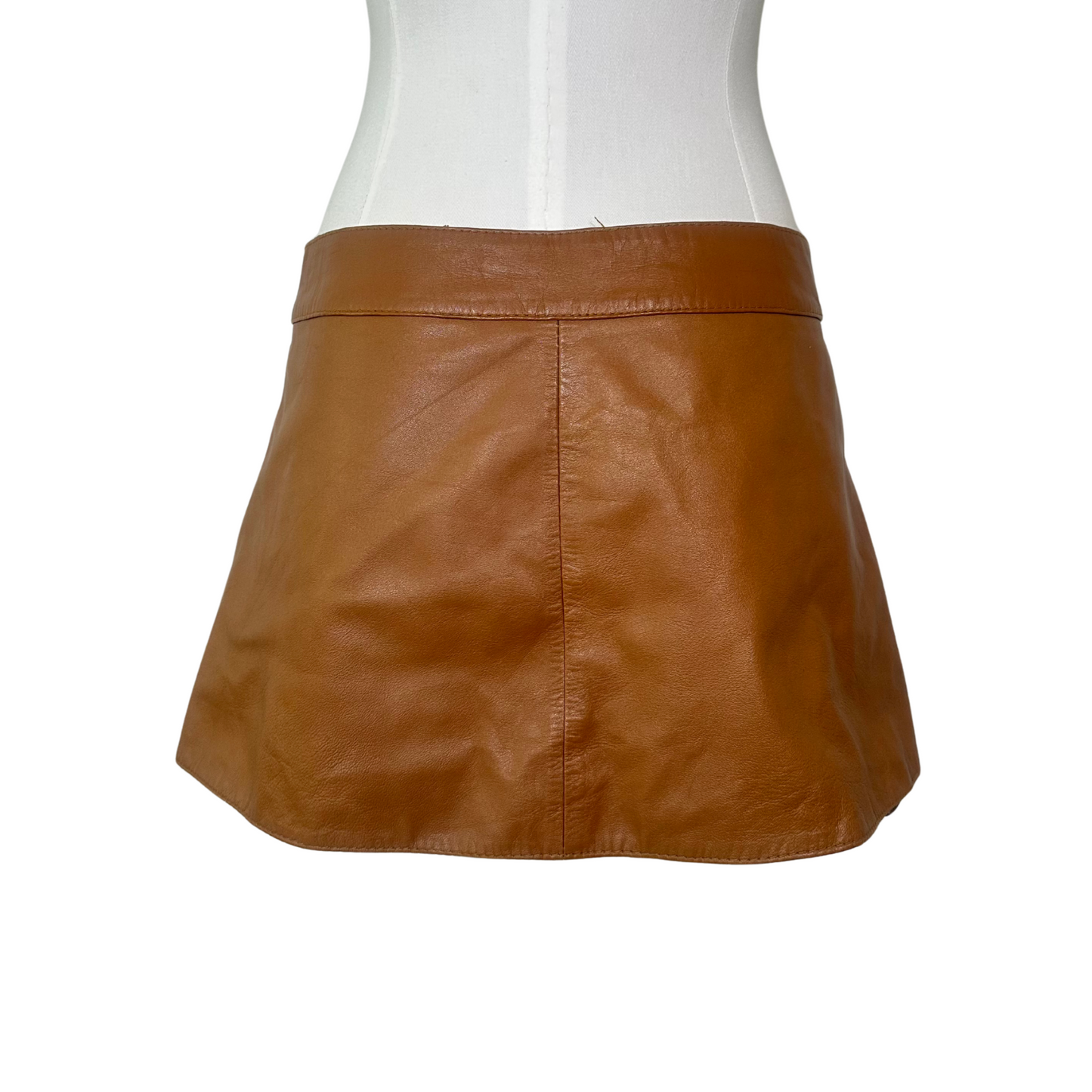 Leather Pony Hair Detail Wrap Skirt