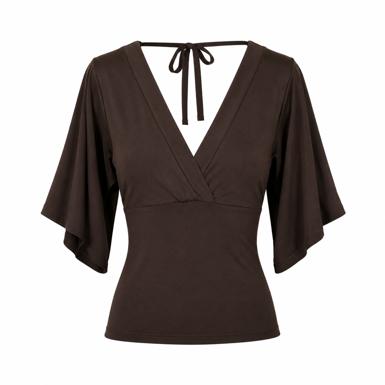 Brown Fitted Tie Top