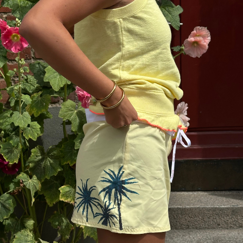 Yellow Stir Crazy Mini Skirt