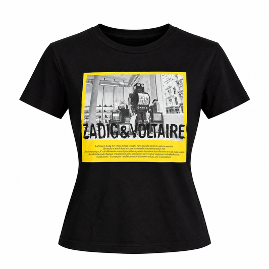Zadig & Voltaire Black Graphic T-Shirt – Size S