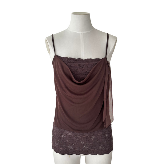 Brown Double Draped Tank