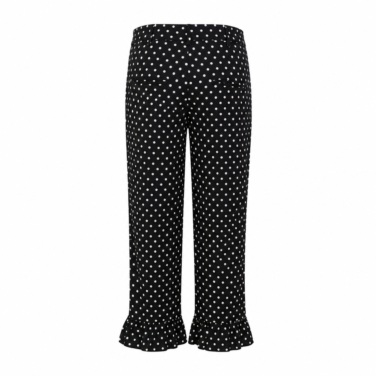 Polka Dot Ruffle Capri Pants