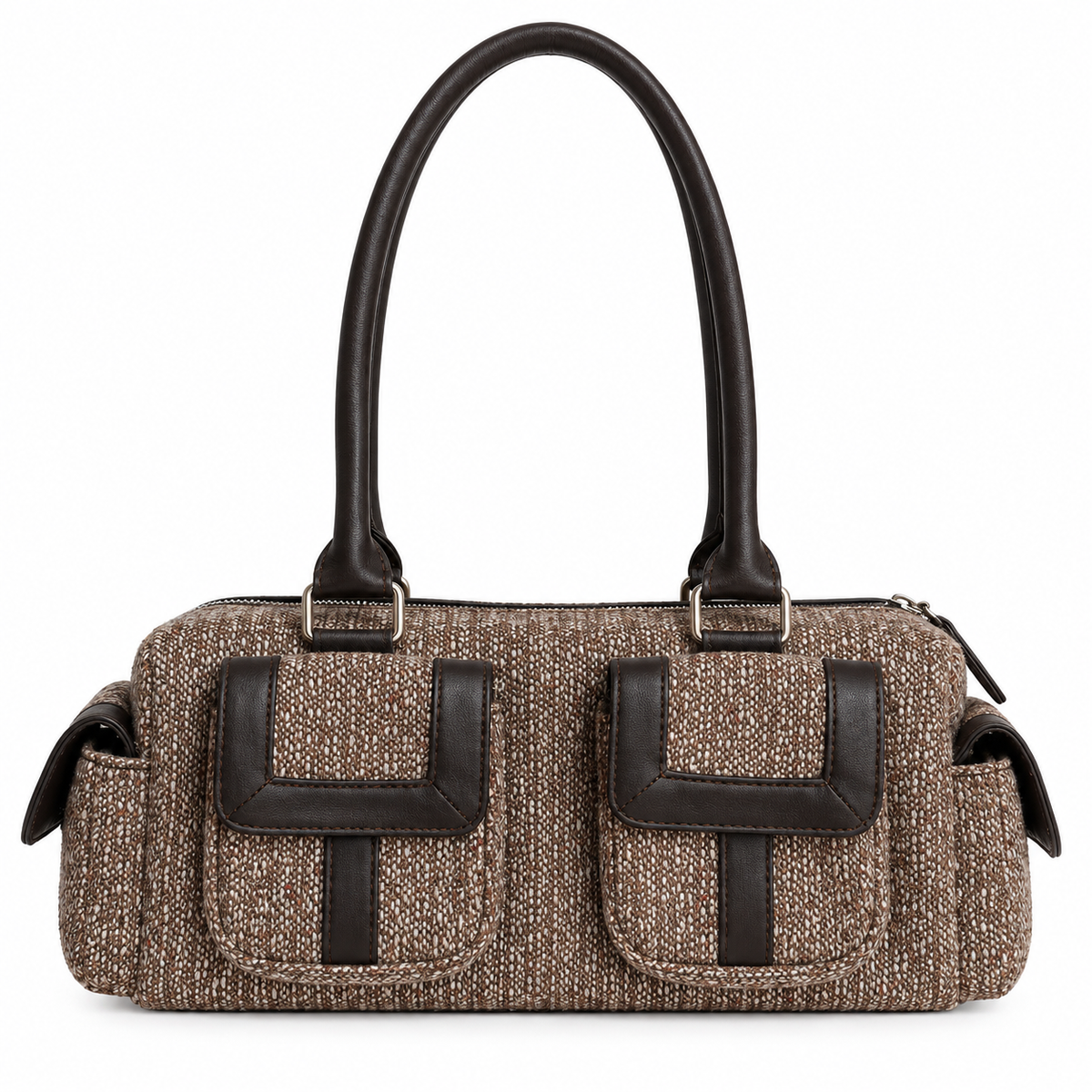 Cerruti Vintage Brown Shoulder Bag – Multi Pocket Handbag