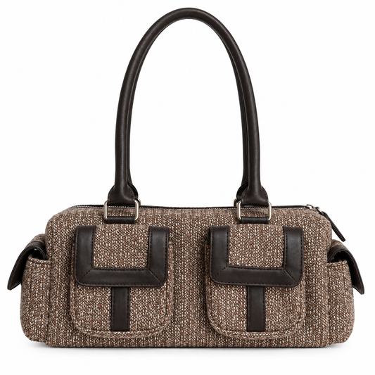 Cerruti Vintage Brown Shoulder Bag – Multi Pocket Handbag
