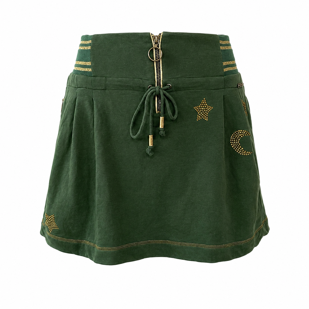 Green/Gold Sparkle Mini Skirt