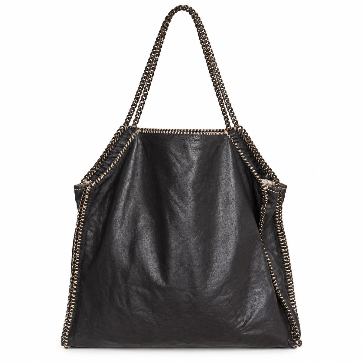 Vintage Genuine Leather Cow Print Shoulder Bag – Large Slouchy Tote