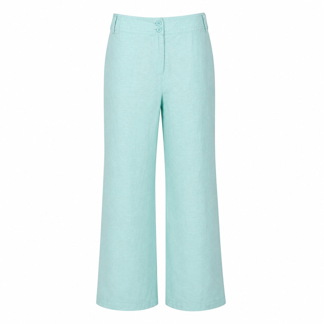 Mint Green Linen Blend Wide Leg Trousers EU 40