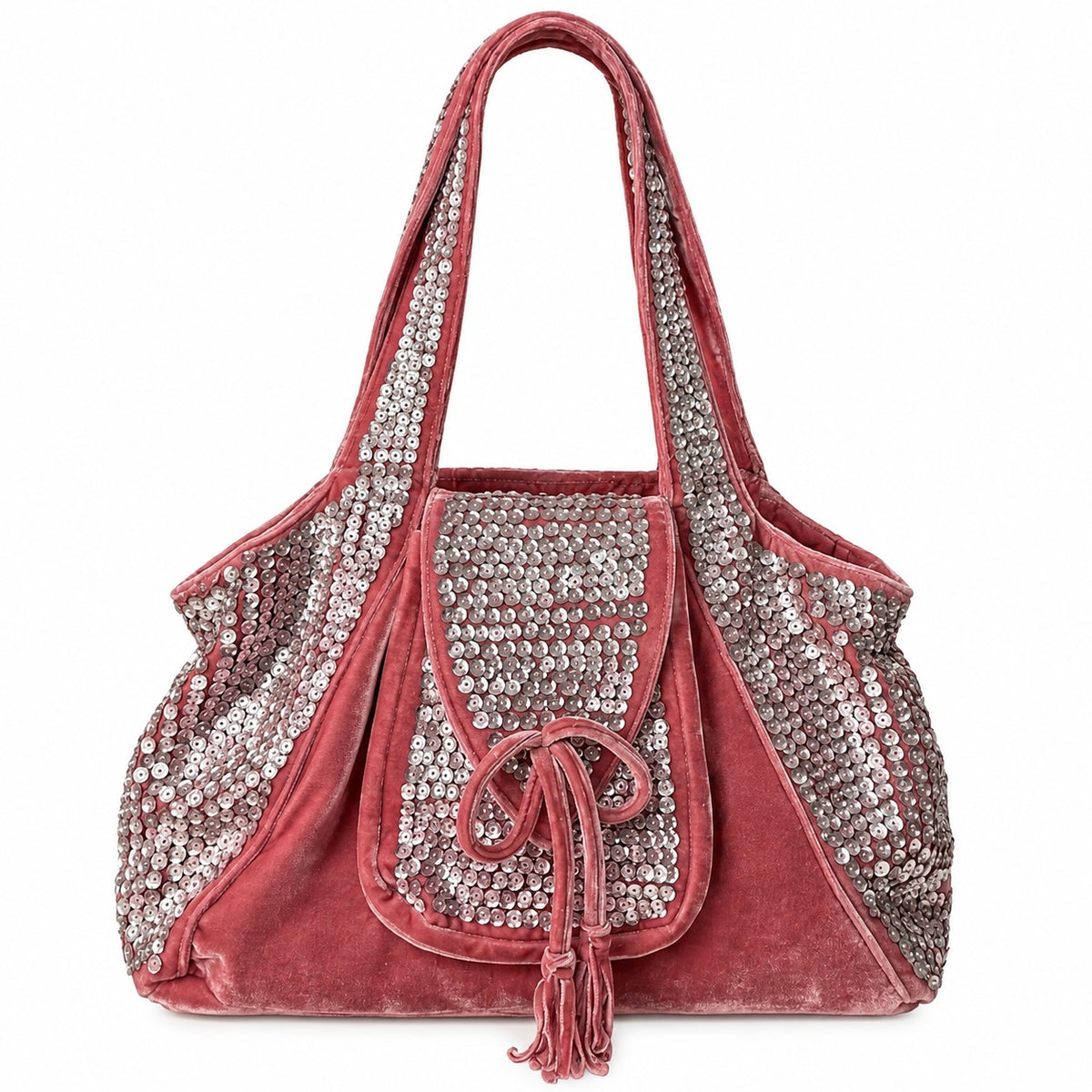 Vintage Pink Sequin Shoulder Bag