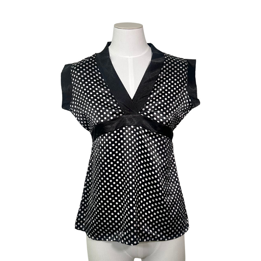 Polka Dot Silky Tie Top