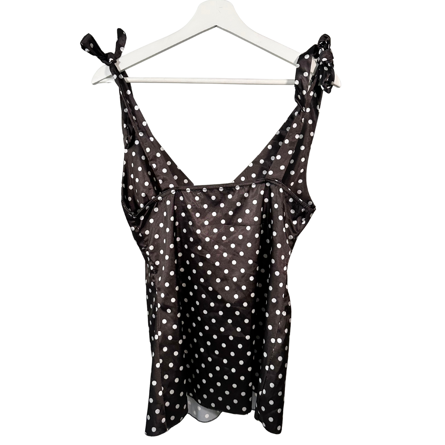 Brown Polka Dot Tie Top