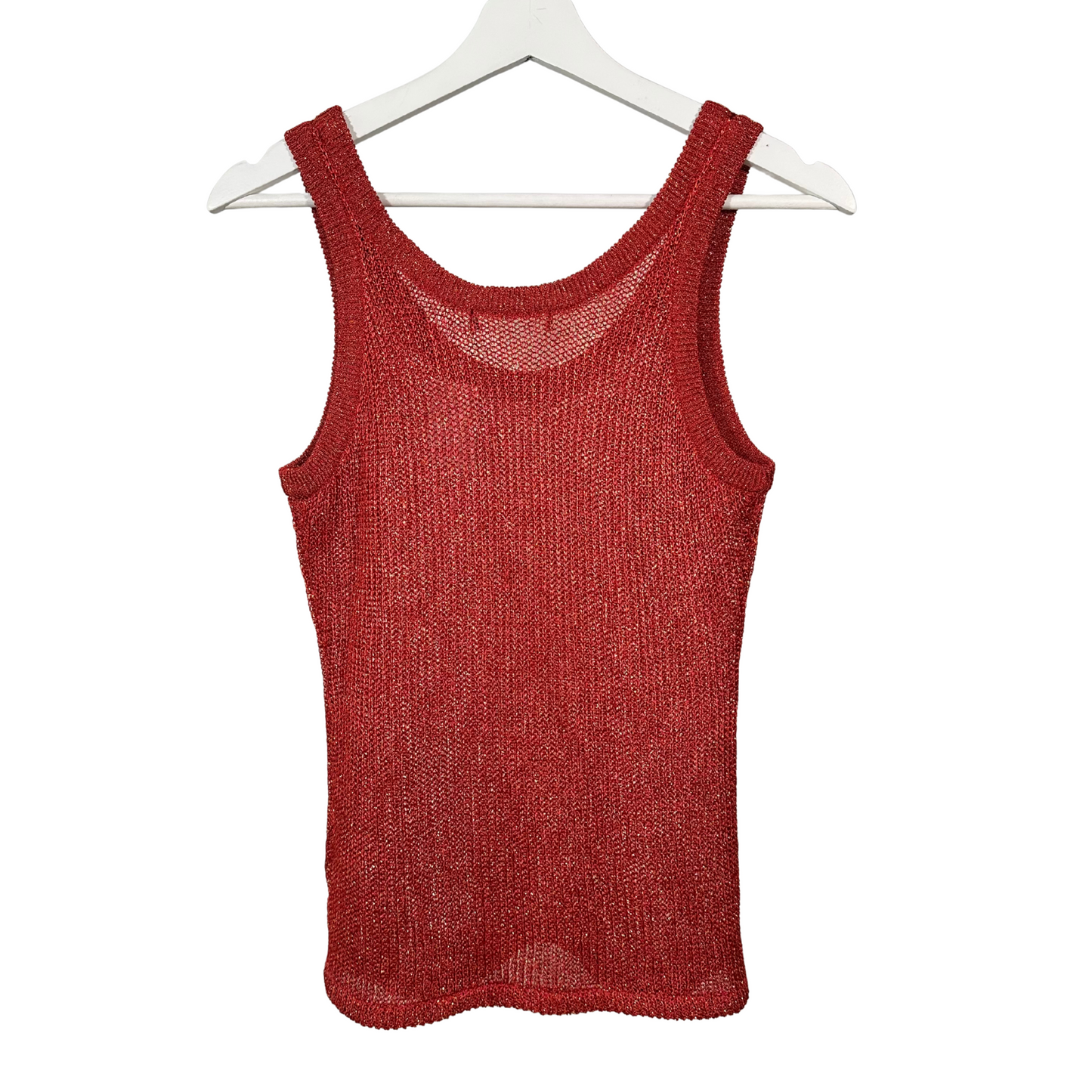 Orange Shimmer Knit Tank