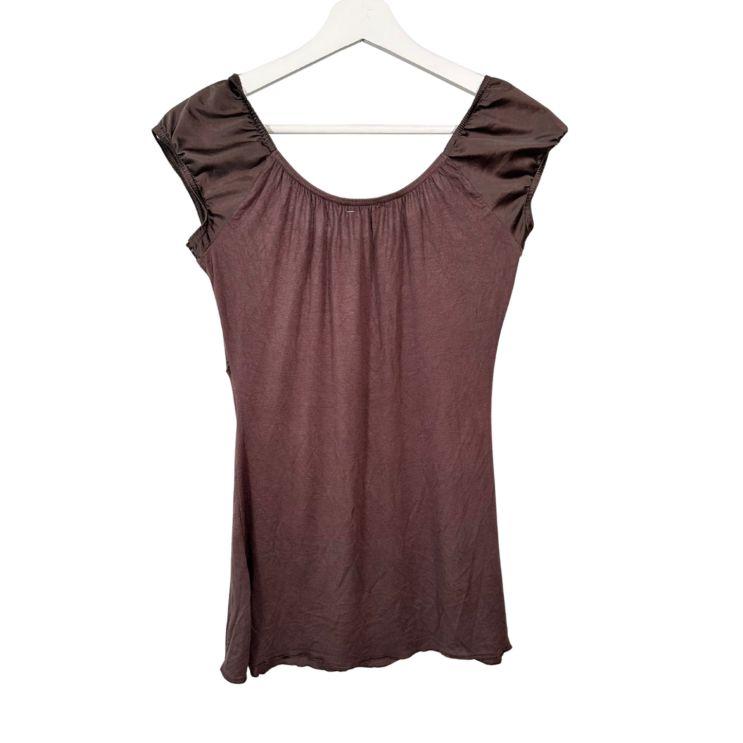 Brown Baby Doll Silk Top
