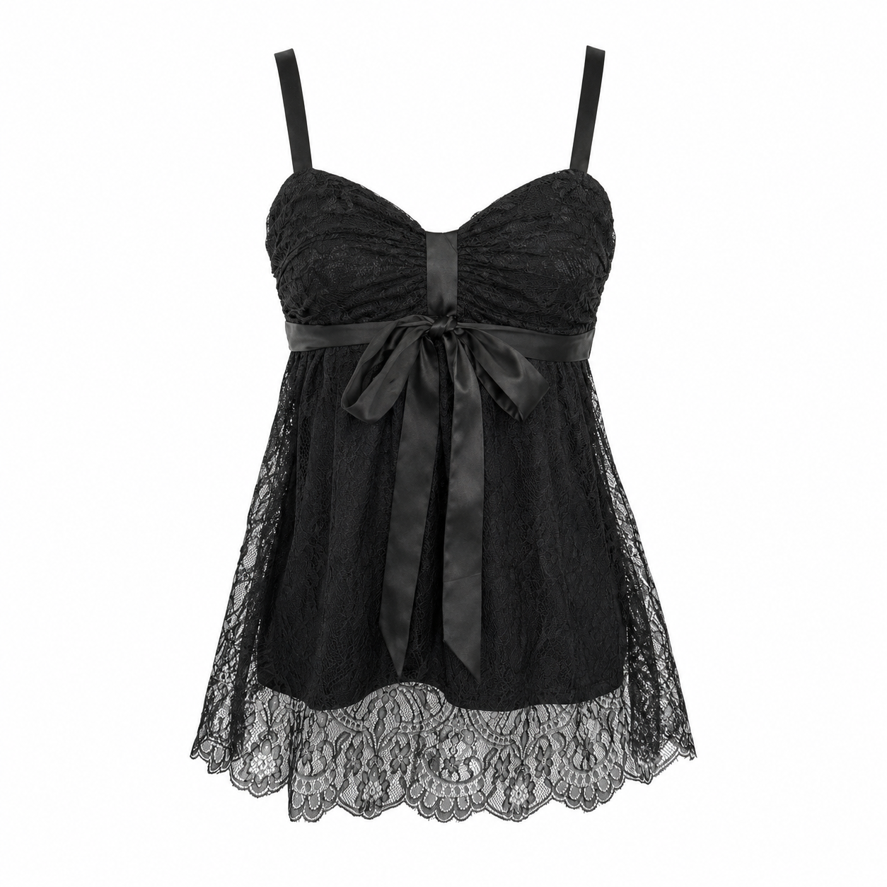 Lace Ribbon Detail Top