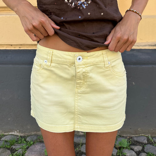 Yellow Denim Mini Skirt