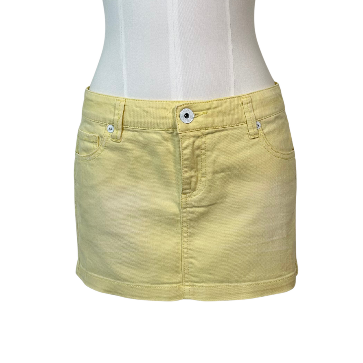 Yellow Denim Mini Skirt