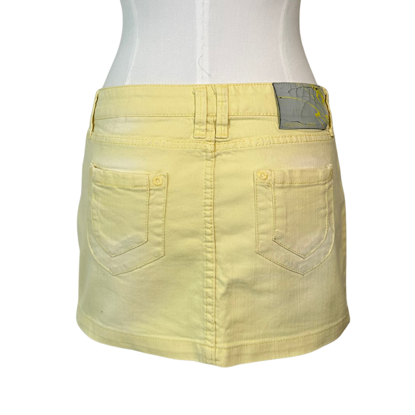 Yellow Denim Mini Skirt