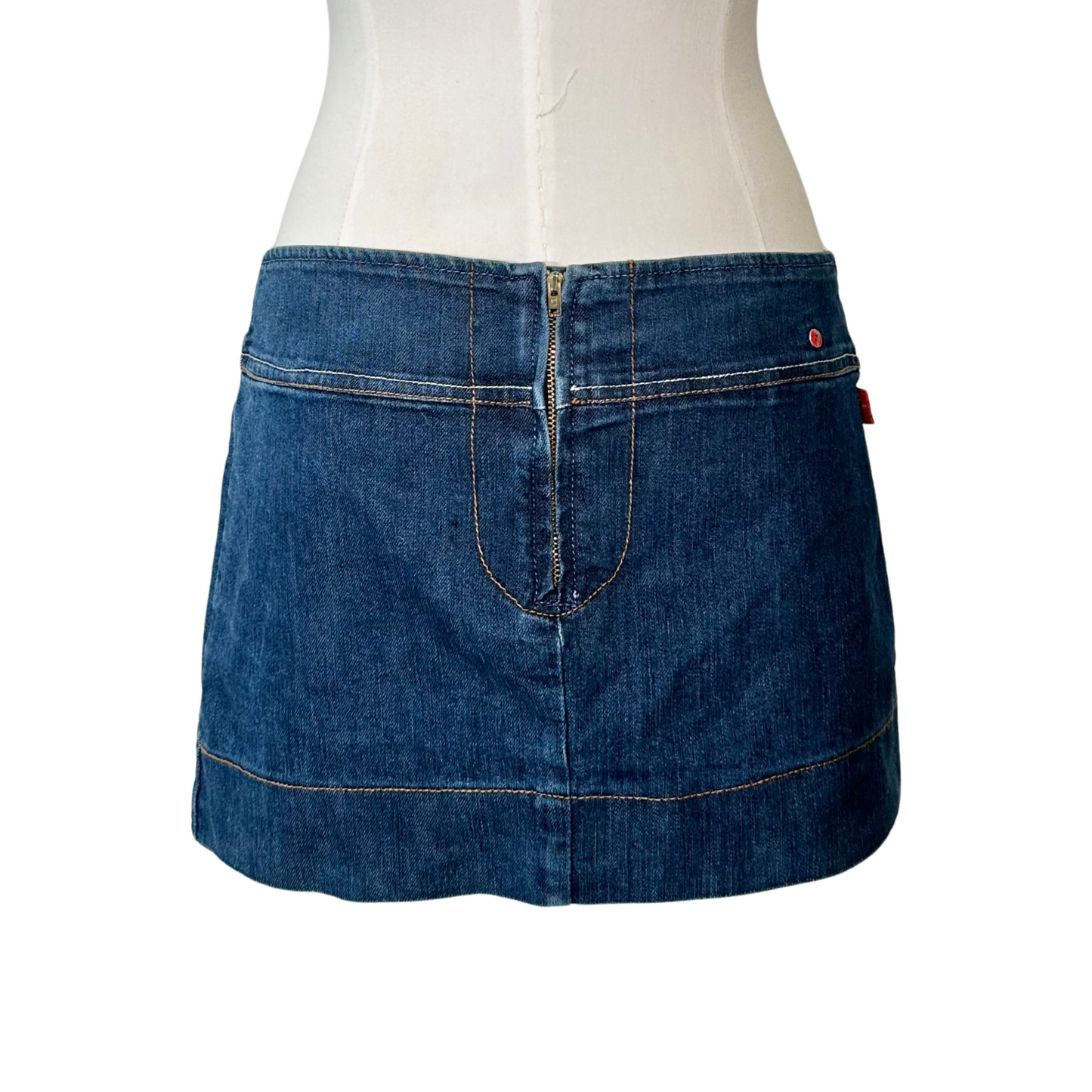 Denim Asymmetrical Mini Skirt