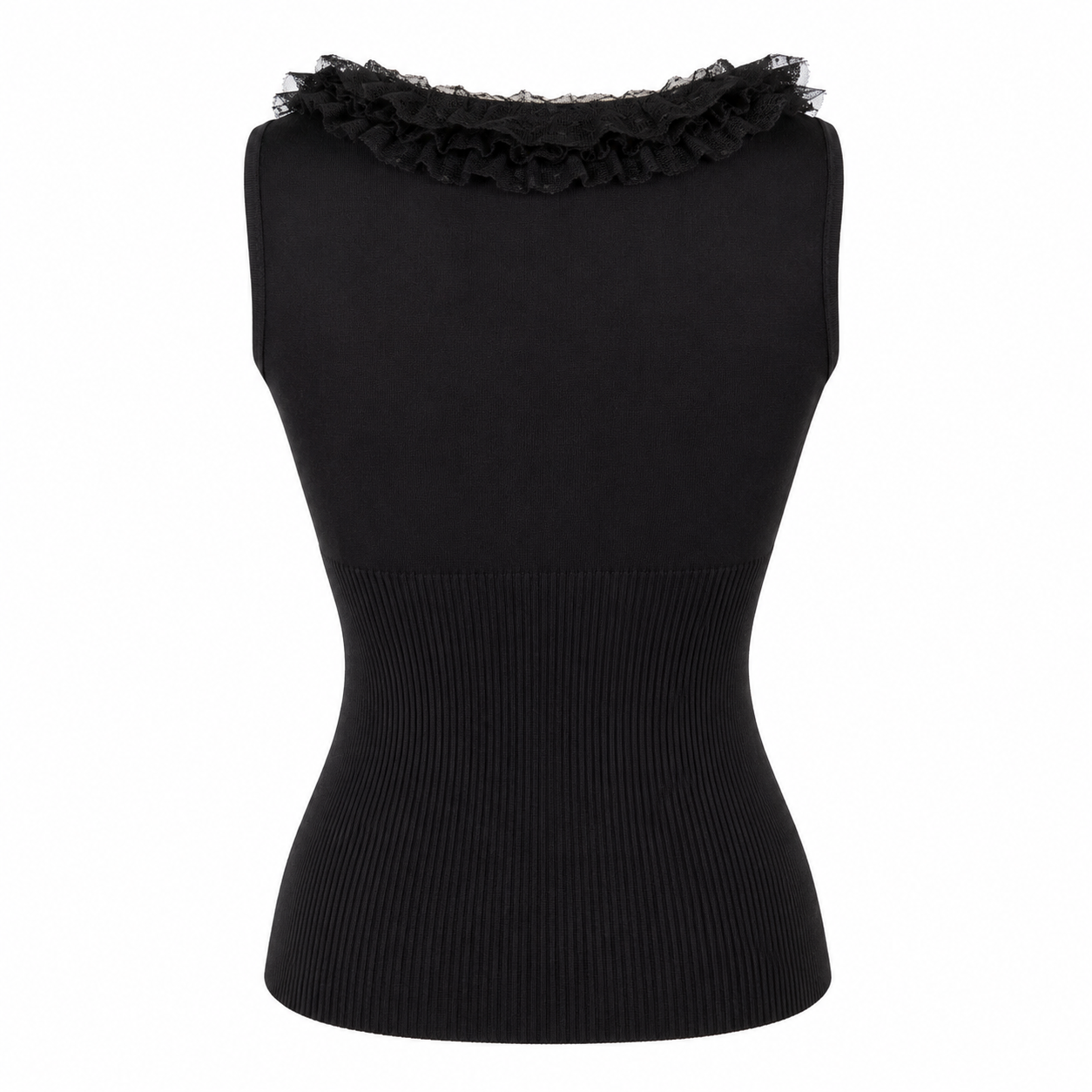Black Lace Up Top