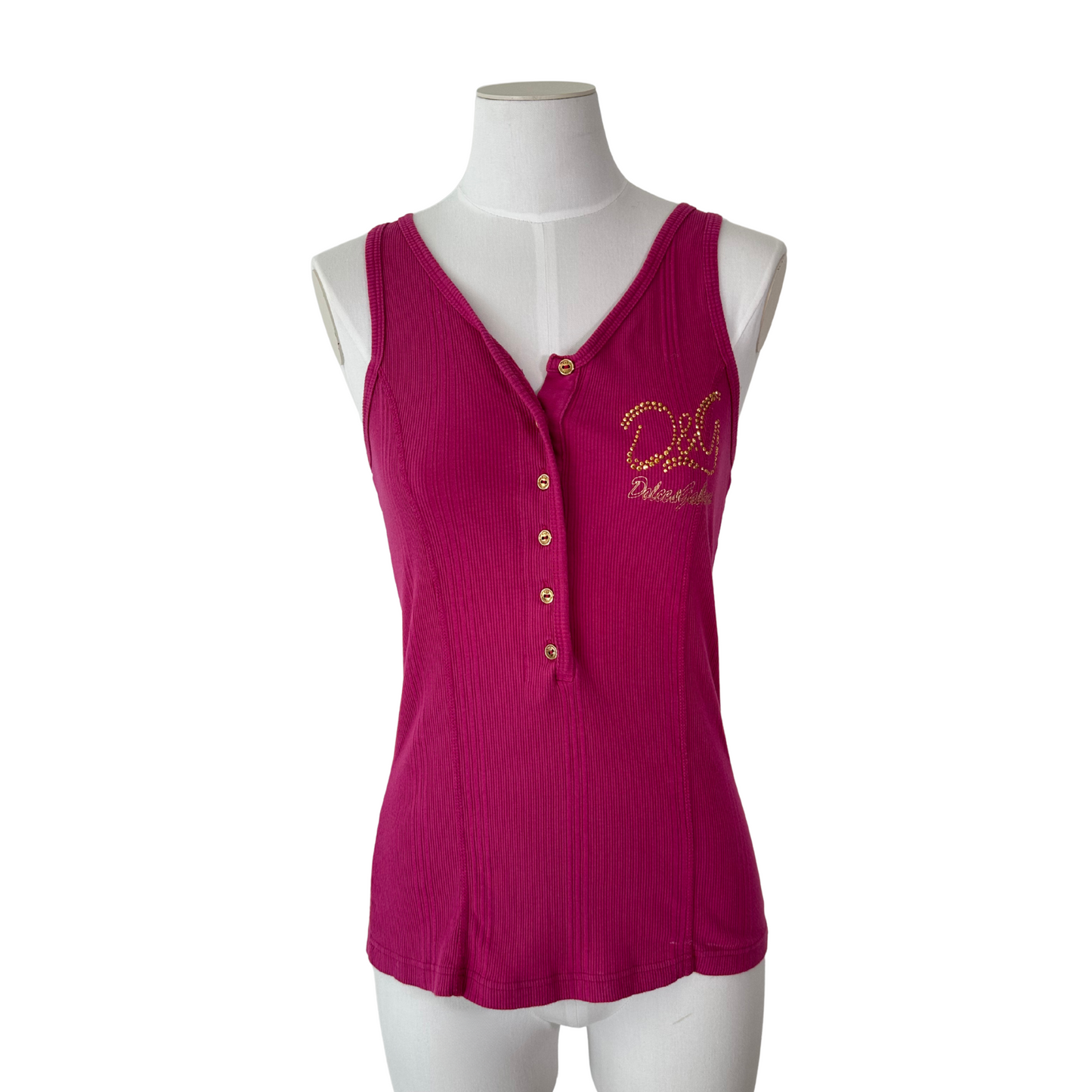 Pink Ribbed Tank - Dolce & Gabanna